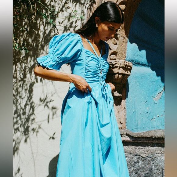 Loeffler Randall Yael Cornflower Gathered-Bodice Dress
Size 12 - Picture 2 of 9